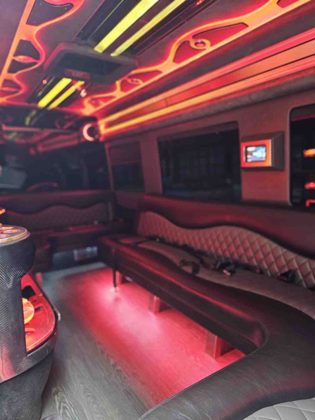 Sprinter party limo with LED lighting